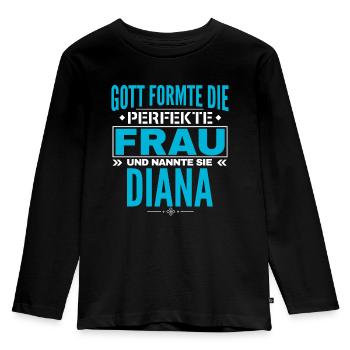 Conception du nom de Diana - T-shirt manches longues Premium Enfant - noir - Devant - AI Model Kid Male (0cm)