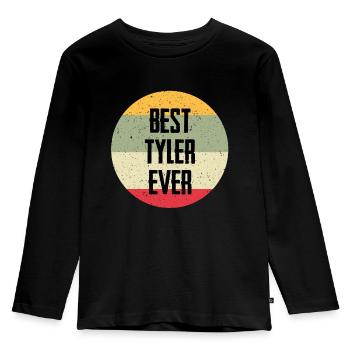 Le meilleur Tyler de tous les temps - T-shirt manches longues Premium Enfant - noir - Devant - AI Model Kid Male (0cm)