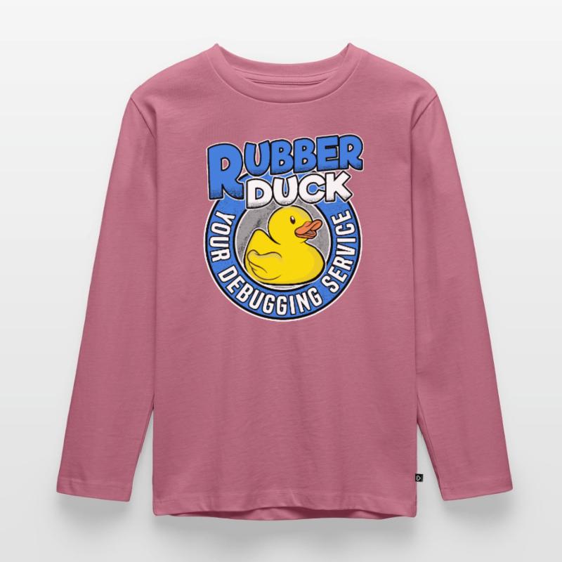 Funny Rubber Duck Debugging Service Coder Gift Kids' Premium Longsleeve Shirt