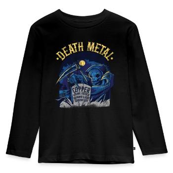 Funny Vintage Death Metal Copper Chemistry Science - Kids' Premium Longsleeve Shirt - black - Front - AI Model Kid Male (0cm)