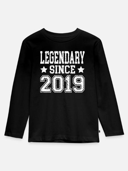 Legendary since 2019 - Kinder Premium Bio Langarmshirt - Schwarz