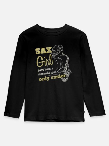 saxophone - T-shirt manches longues Premium Enfant - noir