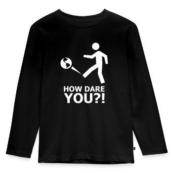 Climate Climate Change Climate Strike #HowDareYou How Dare - Kids' Premium Longsleeve Shirt - black - Front - AI Model Kid Male (0cm)