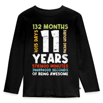 11th birthday Children 11 years Young girls - Kids' Premium Longsleeve Shirt - black - Front - AI Model Kid Male (0cm)