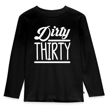 30. Geburtstag Geschenk Dirty Thirty Shirt - Kinder Premium Bio Langarmshirt - Schwarz - Vorne - AI Model Kid Male (0cm)