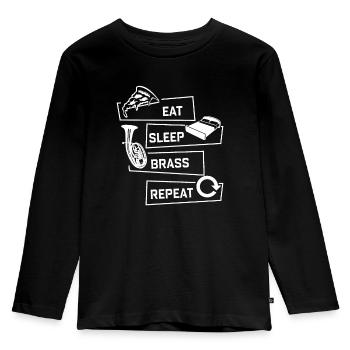 Tenor Horn Player T-Shirt Gift Tenor - Kids' Premium Longsleeve Shirt - black - Front - AI Model Kid Male (0cm)