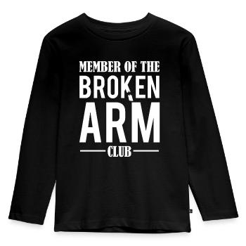 Member Of The Broken Arm Club Broken Bone - Kids' Premium Longsleeve Shirt - black - Front - AI Model Kid Male (0cm)