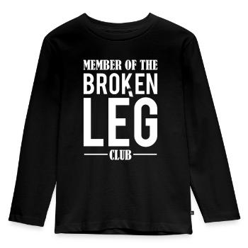 Member Of The Broken Leg Club Broken Bone - Kids' Premium Longsleeve Shirt - black - Front - AI Model Kid Male (0cm)