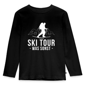Ski Tour What else? Ski touring touring skis - Kids' Premium Longsleeve Shirt - black - Front - AI Model Kid Male (0cm)