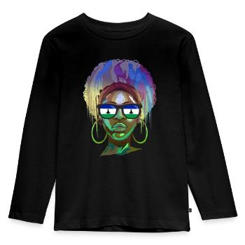 Lesotho - Kinder Premium Bio Langarmshirt - Schwarz - Vorne - AI Model Kid Male (0cm)