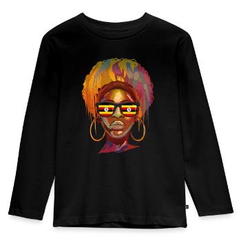 Uganda - Kids' Premium Longsleeve Shirt - black - Front - AI Model Kid Male (0cm)