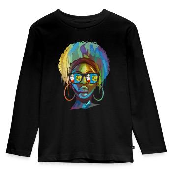 St. Pierre und Miquelon - Kinder Premium Bio Langarmshirt - Schwarz - Vorne - AI Model Kid Male (0cm)