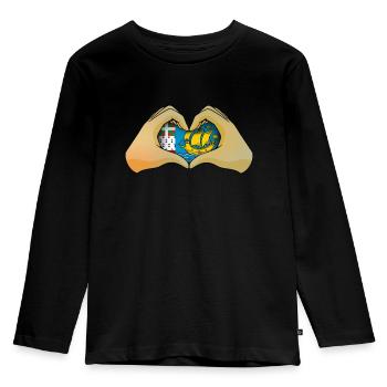 St. Pierre und Miquelon - Kinder Premium Bio Langarmshirt - Schwarz - Vorne - AI Model Kid Male (0cm)