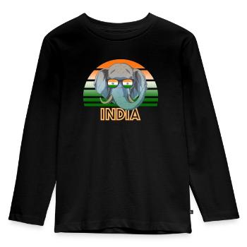 Inde - T-shirt manches longues Premium Enfant - noir - Devant - AI Model Kid Male (0cm)