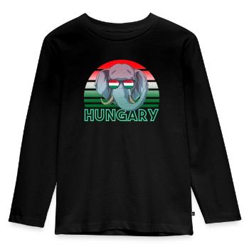 Hongrie - T-shirt manches longues Premium Enfant - noir - Devant - AI Model Kid Male (0cm)