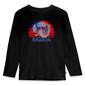 Samoa - Kinder Premium Bio Langarmshirt - Schwarz - Vorne - AI Model Kid Male (0cm)