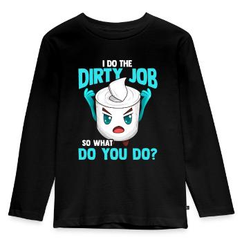 Papier toilette papier toilette - T-shirt manches longues Premium Enfant - noir - Devant - AI Model Kid Male (0cm)