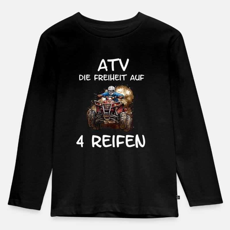 ATV Quad Offroad - Kinder Premium Bio Langarmshirt - Schwarz
