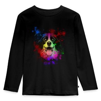 Australian Shepherd - Kinder Premium Bio Langarmshirt - Schwarz - Vorne - AI Model Kid Male (0cm)