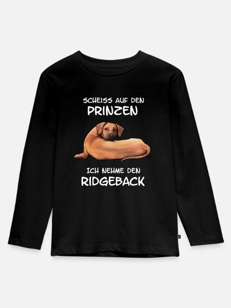 Rhodesian Ridgeback - Kinder Premium Bio Langarmshirt - Schwarz