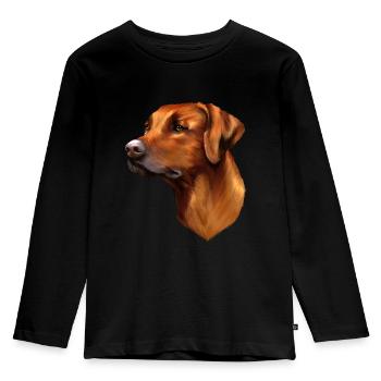 Rhodesian Ridgeback - T-shirt manches longues Premium Enfant - noir - Devant - AI Model Kid Male (0cm)