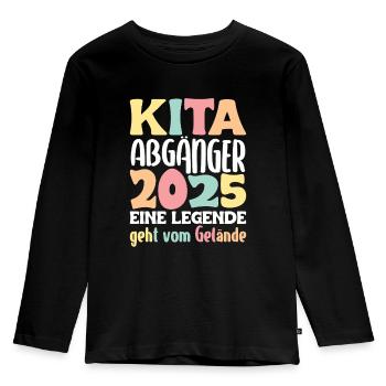 Daycare graduate: 2025 a legend leaves the site - Kids' Premium Longsleeve Shirt - black - Front - AI Model Kid Male (0cm)