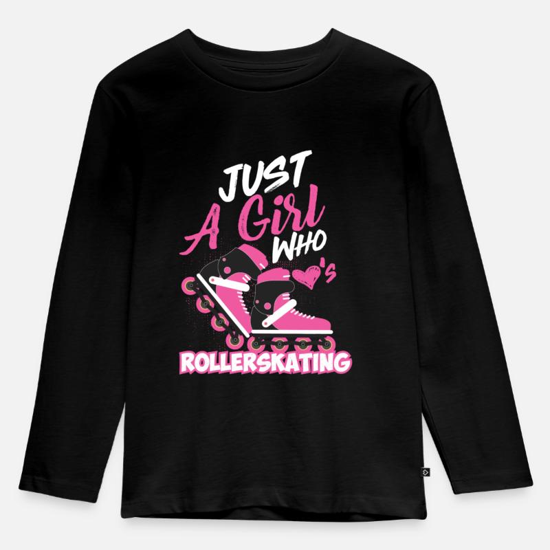 Roller Skate Rollerskating Inline Skates Gift - Kids' Premium Longsleeve Shirt - black