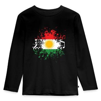 Kurden Musik Kurdistan - Kinder Premium Bio Langarmshirt - Schwarz - Vorne - AI Model Kid Male (0cm)