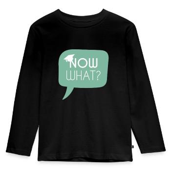 High School / Graduation: Now what? - Kids' Premium Longsleeve Shirt - black - Front - AI Model Kid Male (0cm)
