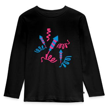 Fireworks party - Kids' Premium Longsleeve Shirt - black - Front - AI Model Kid Male (0cm)