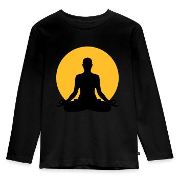 Meditation - Kinder Premium Bio Langarmshirt - Schwarz - Vorne - AI Model Kid Male (0cm)