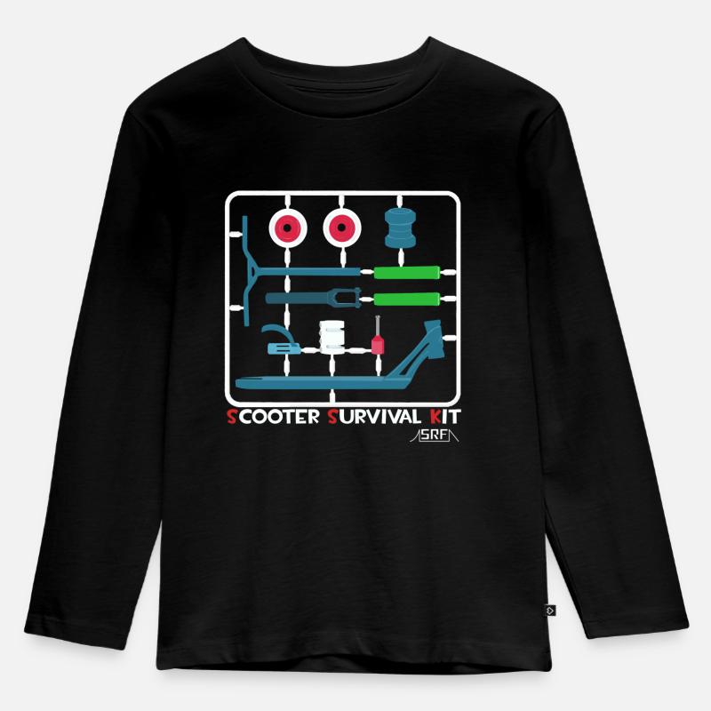 Roller survival kit - Kinder Premium Bio Langarmshirt - Schwarz