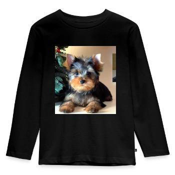 Yorkshire Therjeri - T-shirt manches longues Premium Enfant - noir - Devant - AI Model Kid Male (0cm)