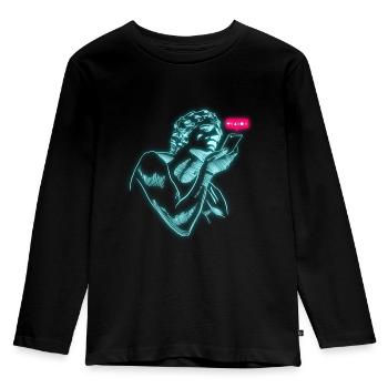 Social Sculpture - Kids' Premium Longsleeve Shirt - black - Front - AI Model Kid Male (0cm)