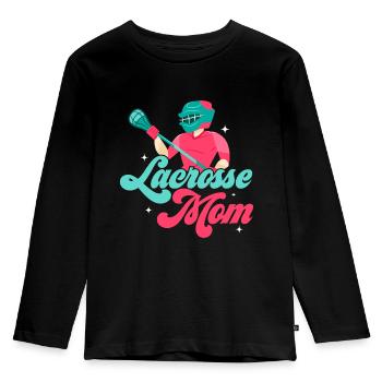 Lacrosse Mom Goalie Player Team Fan - Kinder Premium Bio Langarmshirt - Schwarz - Vorne - AI Model Kid Male (0cm)