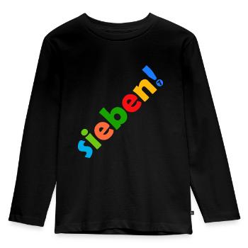 SIEBEN 7 JAHRE 7. GEBURTSTAG - Kinder Premium Bio Langarmshirt - Schwarz - Vorne - AI Model Kid Male (0cm)