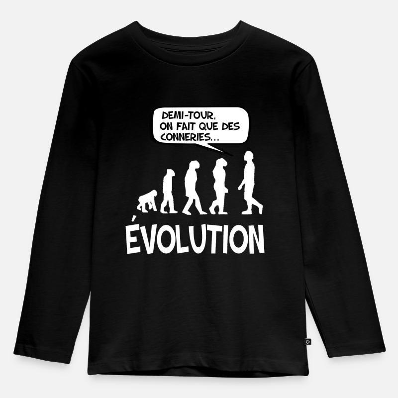 évolution - T-shirt manches longues Premium Enfant - noir
