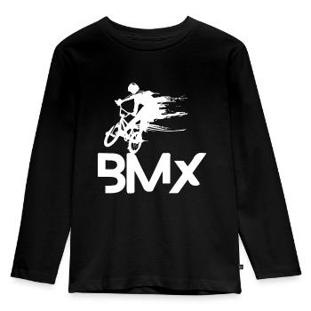 BMX Gift Teen or Young Boy - Kids' Premium Longsleeve Shirt - black - Front - AI Model Kid Male (0cm)