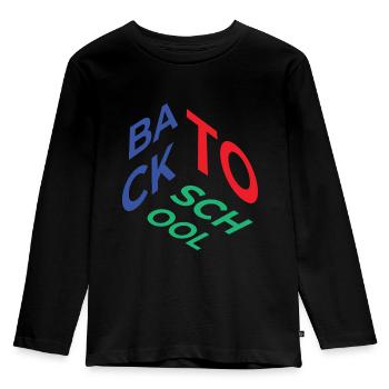 Back to School - Kids' Premium Longsleeve Shirt - black - Front - AI Model Kid Male (0cm)
