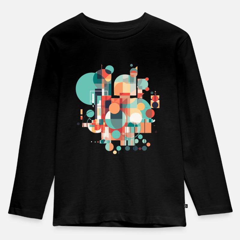 Abstraktes Muster - Kinder Premium Bio Langarmshirt - Schwarz