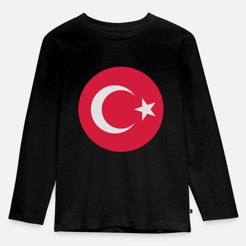 Türkei - Kinder Premium Bio Langarmshirt - Schwarz
