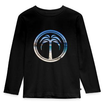 Plage Palme Promenade en bord de mer - T-shirt manches longues Premium Enfant - noir - Devant - AI Model Kid Male (0cm)
