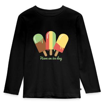 Ice Cream T-Shirt - Kids' Premium Longsleeve Shirt - black - Front - AI Model Kid Male (0cm)