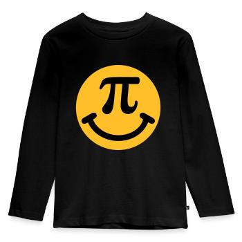 Pi - Kinder Premium Bio Langarmshirt - Schwarz - Vorne - AI Model Kid Male (0cm)