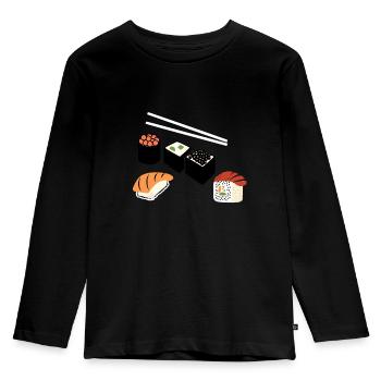 Sushi Maki - Kinder Premium Bio Langarmshirt - Schwarz - Vorne - AI Model Kid Male (0cm)