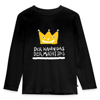 Der Macher - Kinder Premium Bio Langarmshirt - Schwarz - Vorne - AI Model Kid Male (0cm)