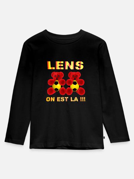Teddy Objektiv - Kinder Premium Bio Langarmshirt - Schwarz
