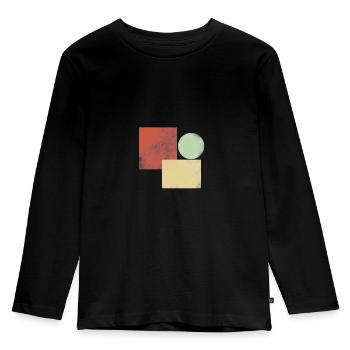 Simple Geometrie - Kinder Premium Bio Langarmshirt - Schwarz - Vorne - AI Model Kid Male (0cm)