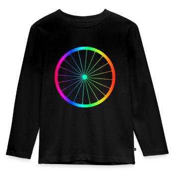 Fahrrad Regenbogen Felge - Kinder Premium Bio Langarmshirt - Schwarz - Vorne - AI Model Kid Male (0cm)