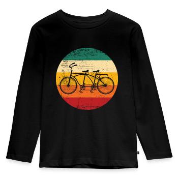 Tandem Bike Bike Tandems Pair Of Bicycle - Kids' Premium Longsleeve Shirt - black - Front - AI Model Kid Male (0cm)